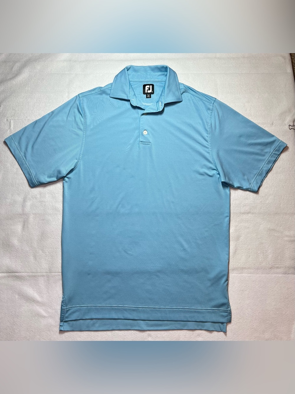 FootJoy Men MicroFeeder Stripe Lisle Golf Polo Shirt Stretch Performance,Blue,S